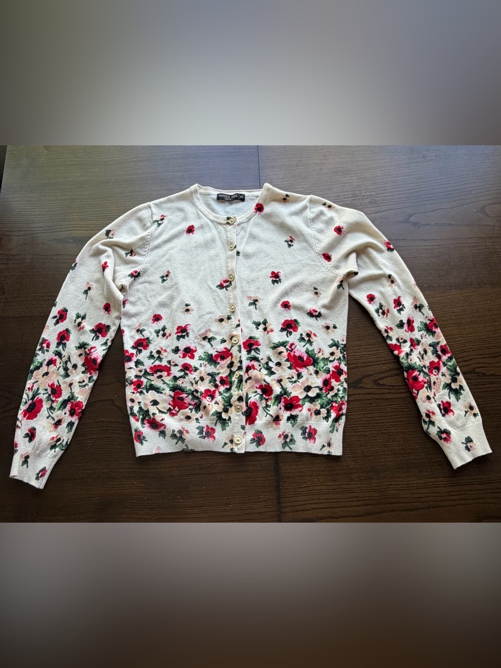 Hayden Park Petite Women's Floral Print Cardigan Sweater